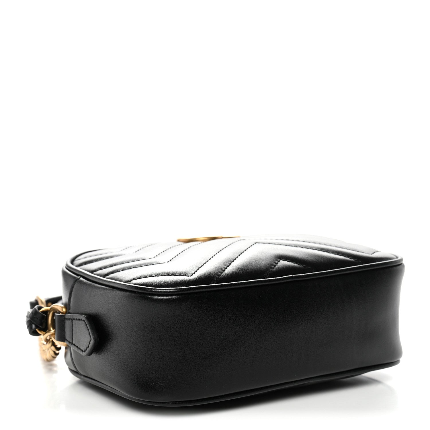 Calfskin Matelasse Mini GG Marmont Chain Shoulder Bag Black