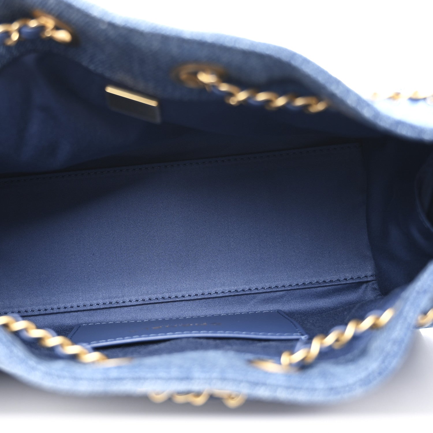 Washed Denim Quilted Mini Chanel 25 Handbag Blue