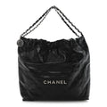Shiny Calfskin Quilted Chanel 22 Black