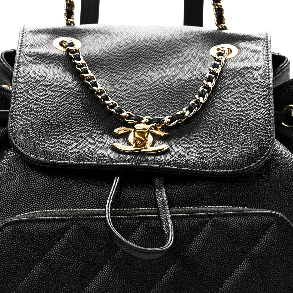 Caviar Quilted Business Affinity Backpack Black