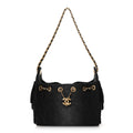 Washed Denim Quilted Mini Chanel 25 Handbag Black