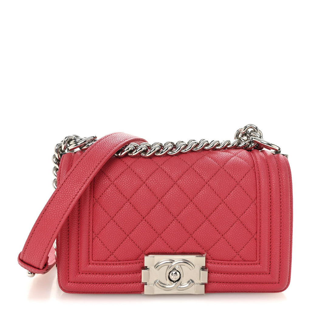 Caviar Quilted Small Boy Flap Red