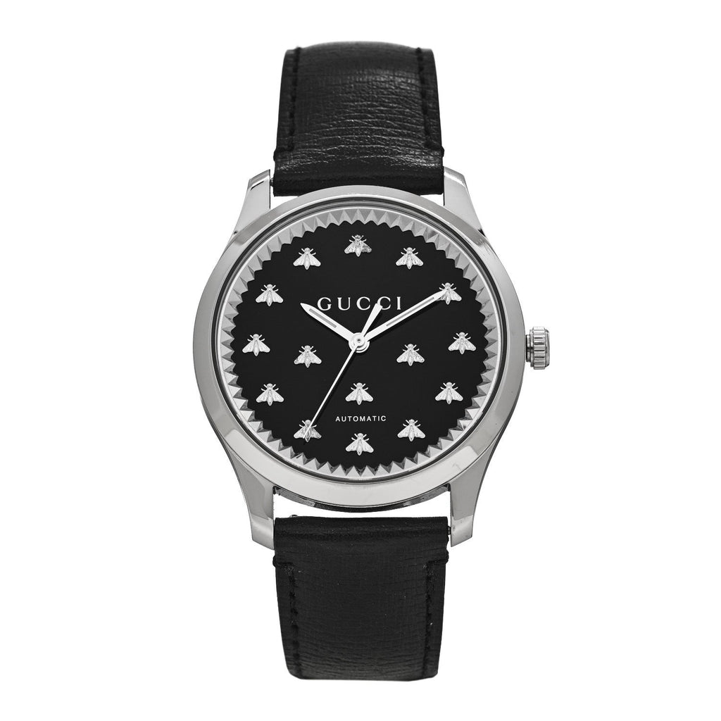 Stainless Steel Calfskin 42mm G-Timeless Bee Automatic Watch Black