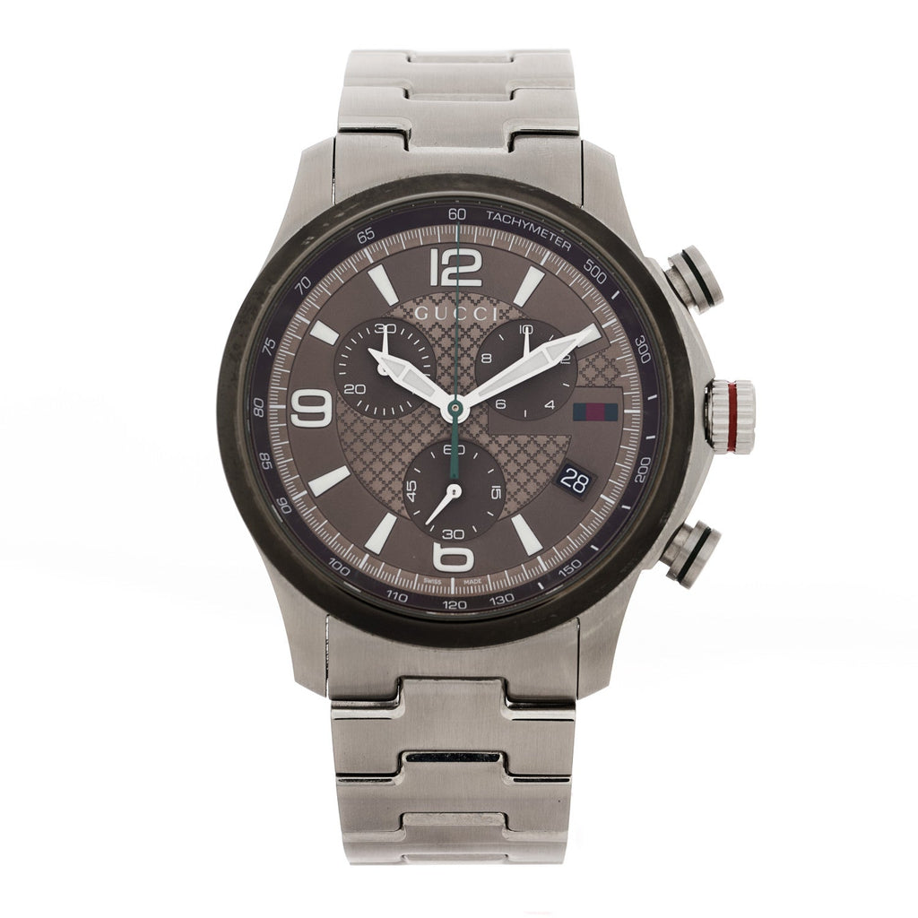 Stainless Steel 45mm G-Timeless Chronograph Quartz Watch Brown