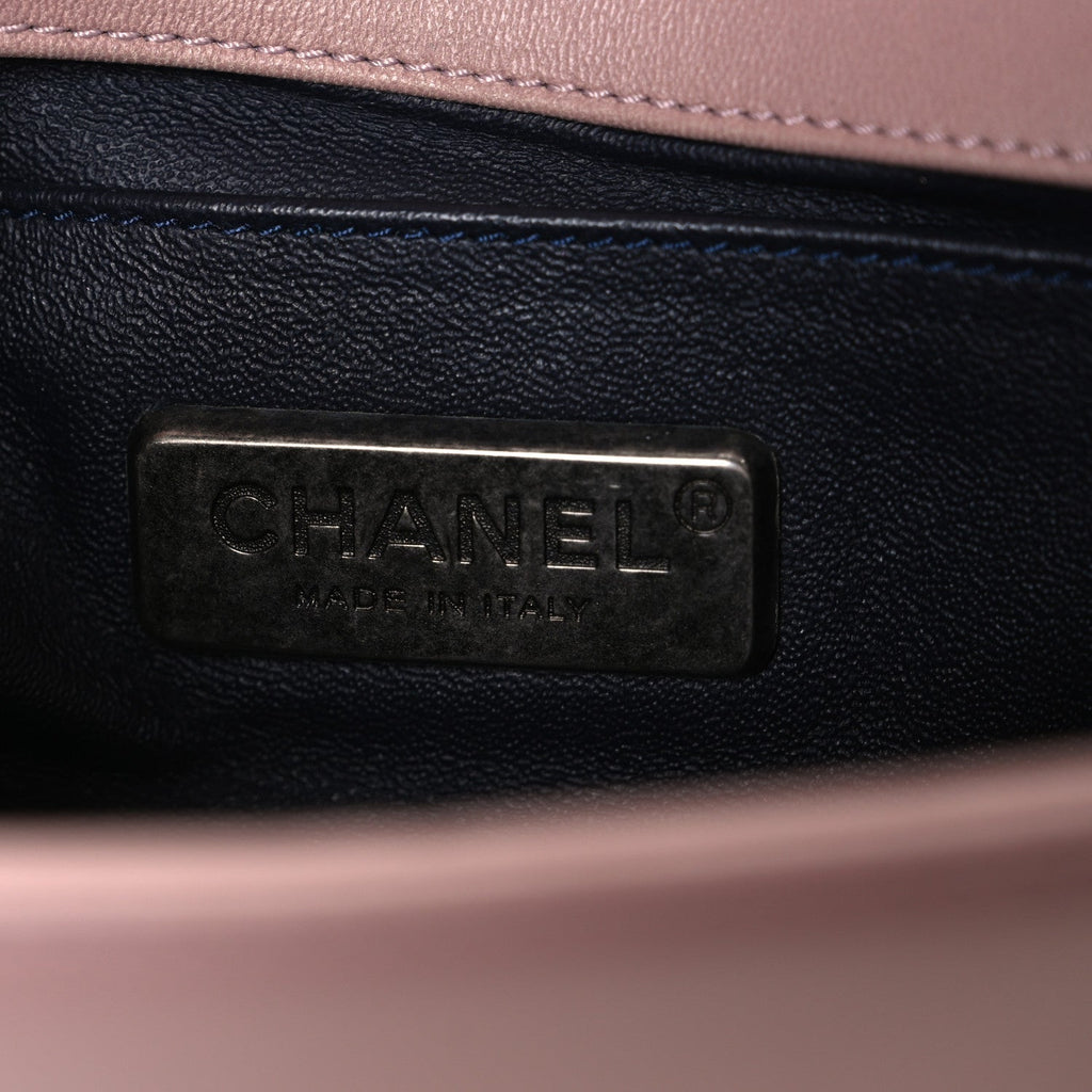 Fur Calfskin Small Boy Flap Pink