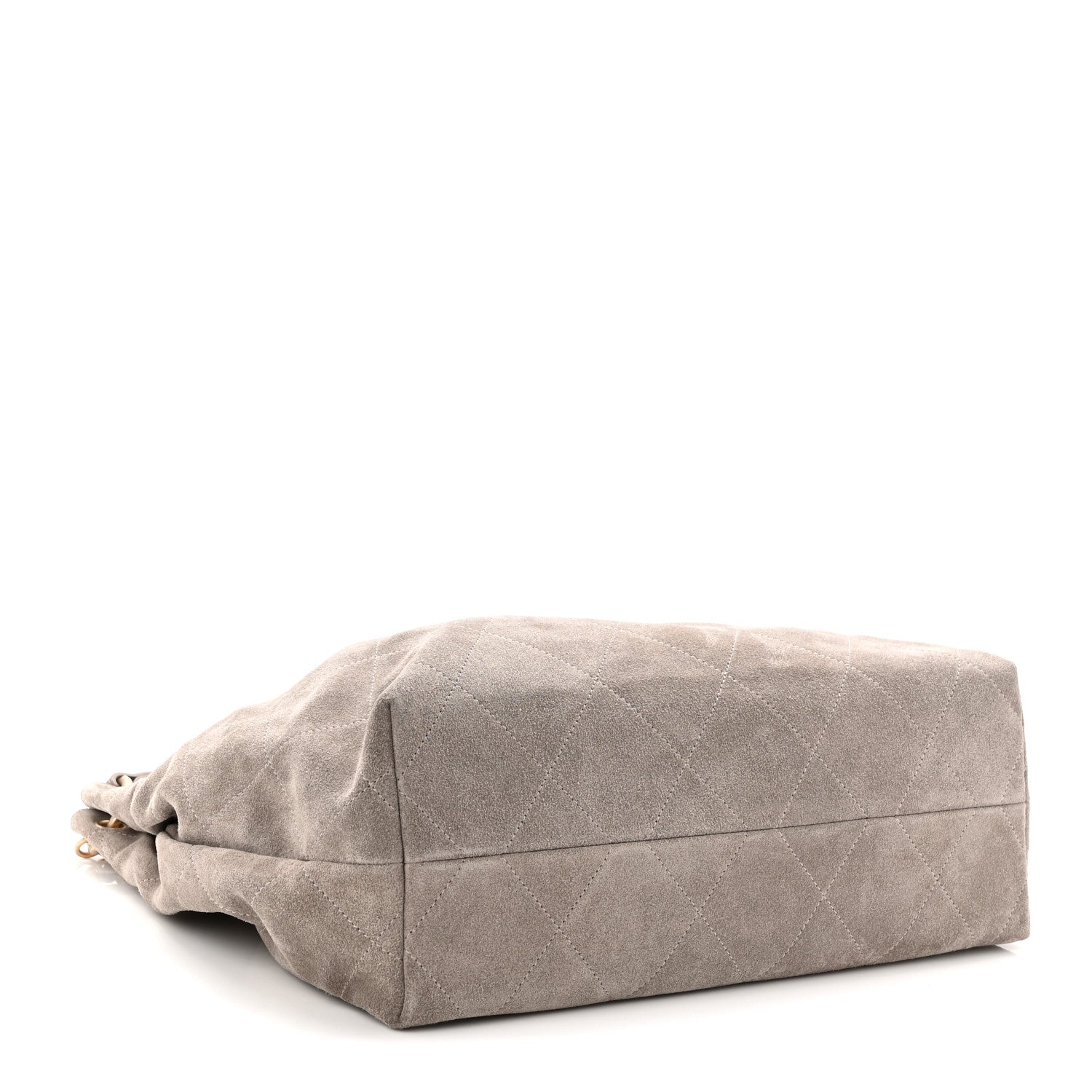 Suede Quilted Large Hobo Dark Grey