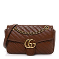 Azalea Calfskin Matelasse Diagonal Small GG Marmont Shoulder Bag Cuir