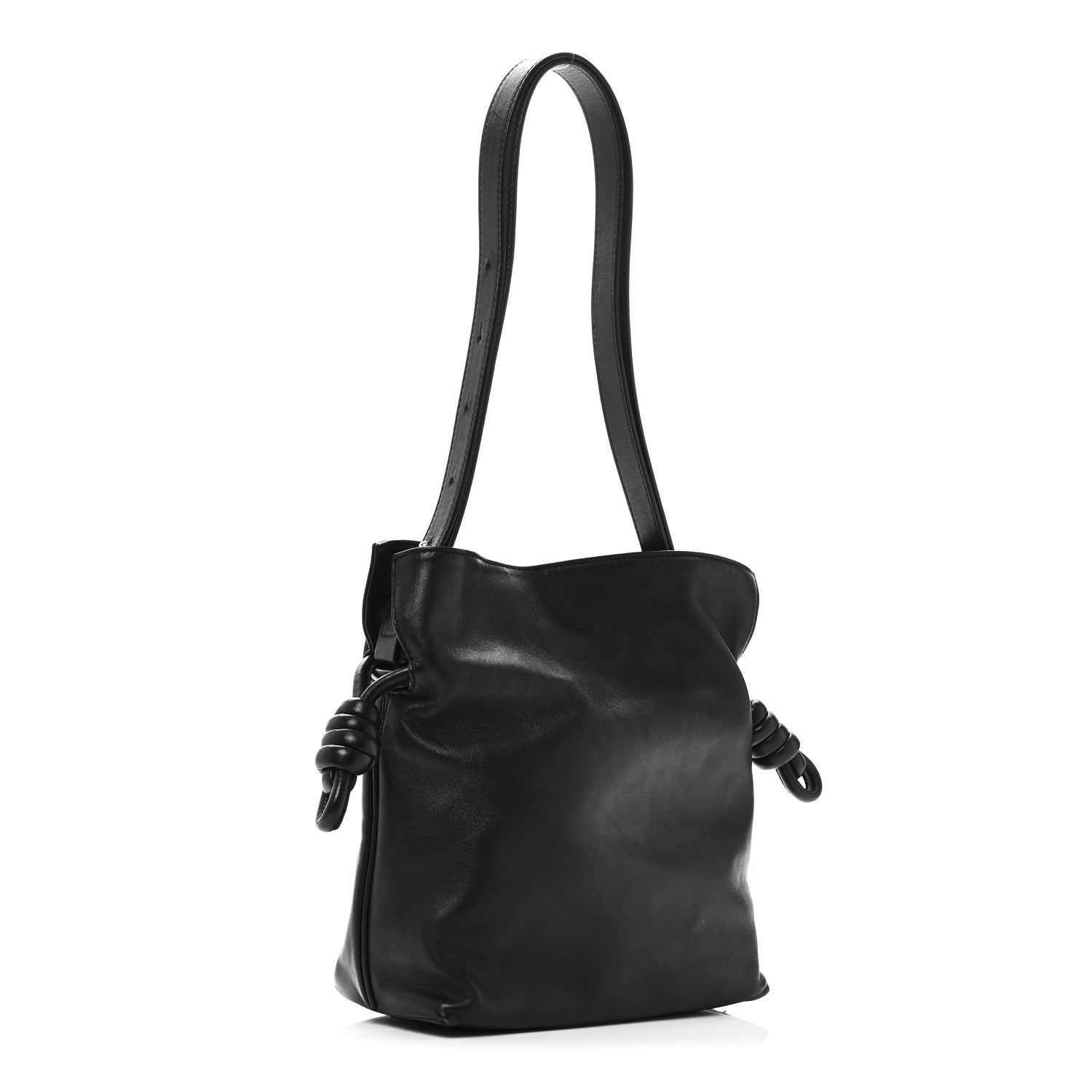 Calfskin Flamenco Knot Bag Black