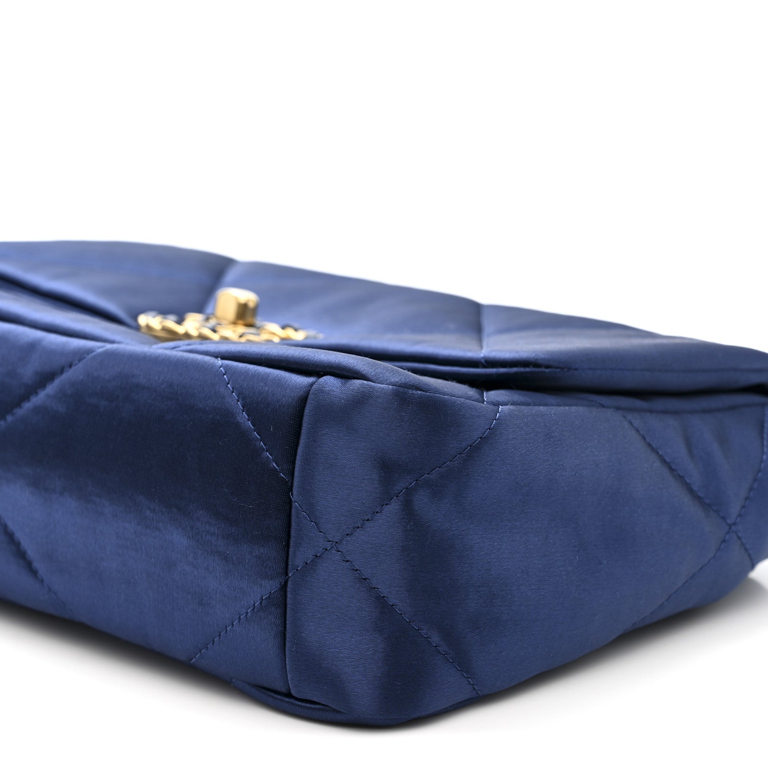 Satin Quilted Medium Chanel 19 Flap Blue