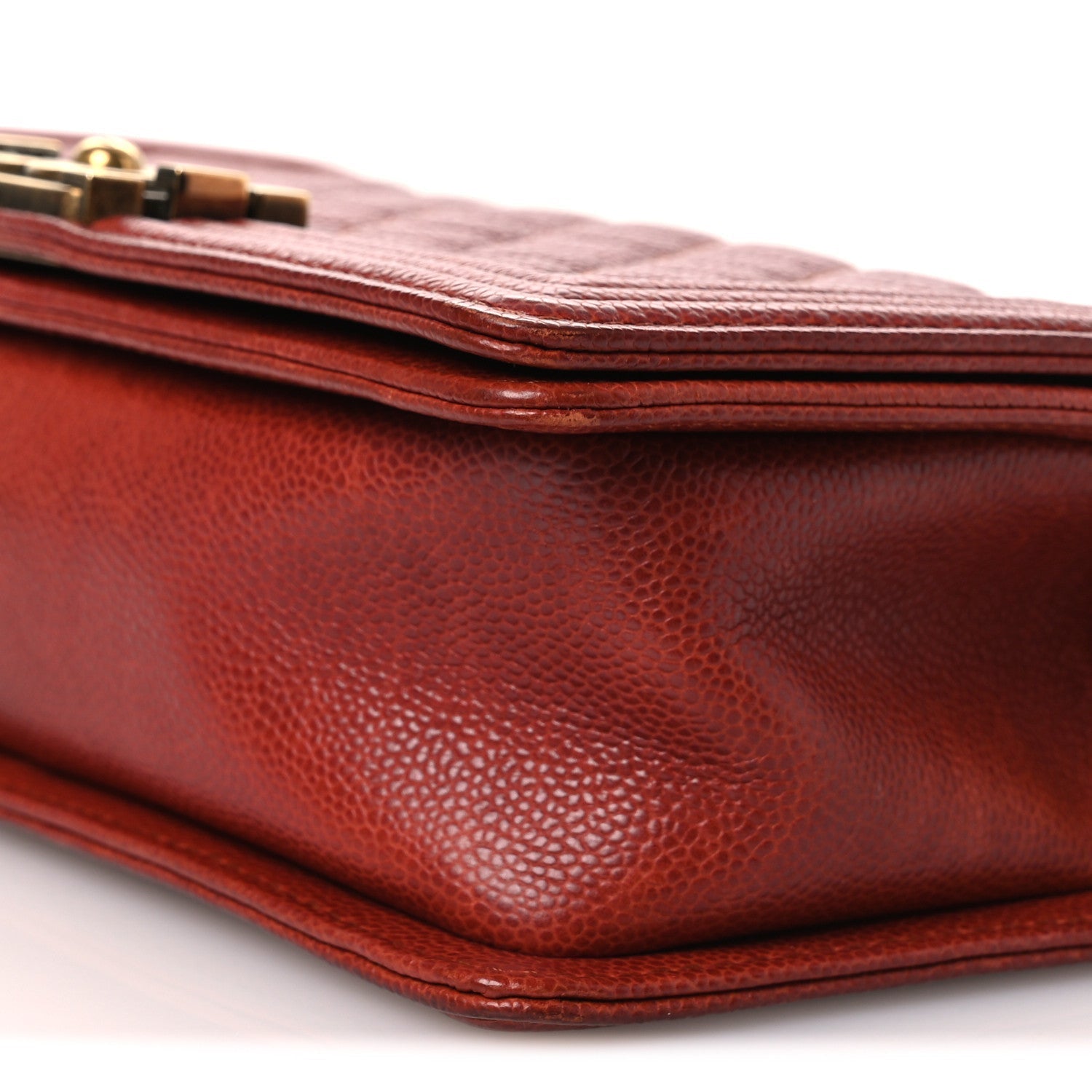 Caviar Quilted Medium Boy Flap Dark Red