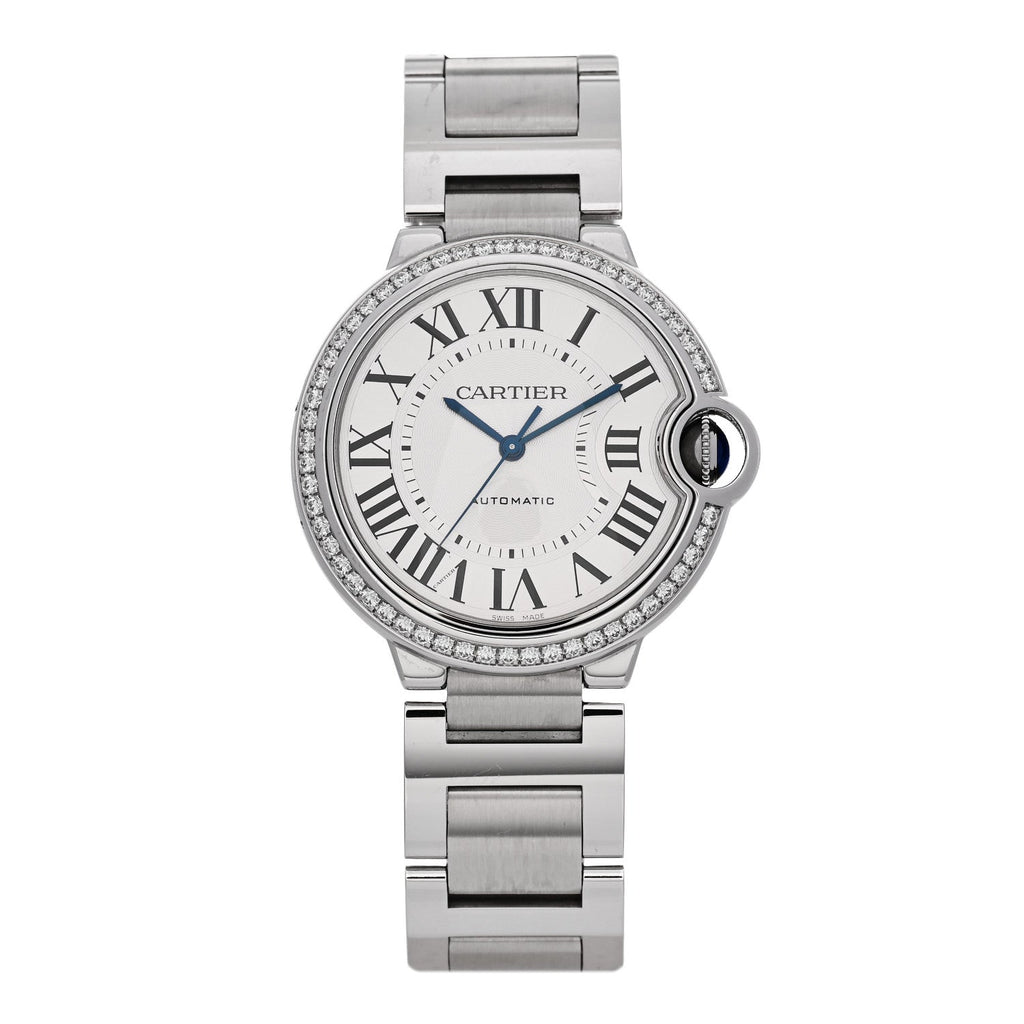 Stainless Steel Diamond Bezel 36mm Ballon Bleu De Cartier Automatic Watch