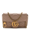 Calfskin Matelasse Super Mini GG Marmont Shoulder Bag Porcelain Rose