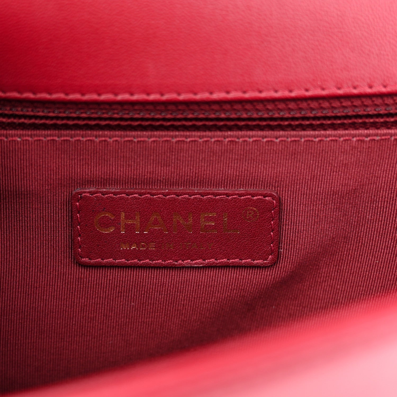 Lambskin Quilted New Medium Boy Flap Dark Red