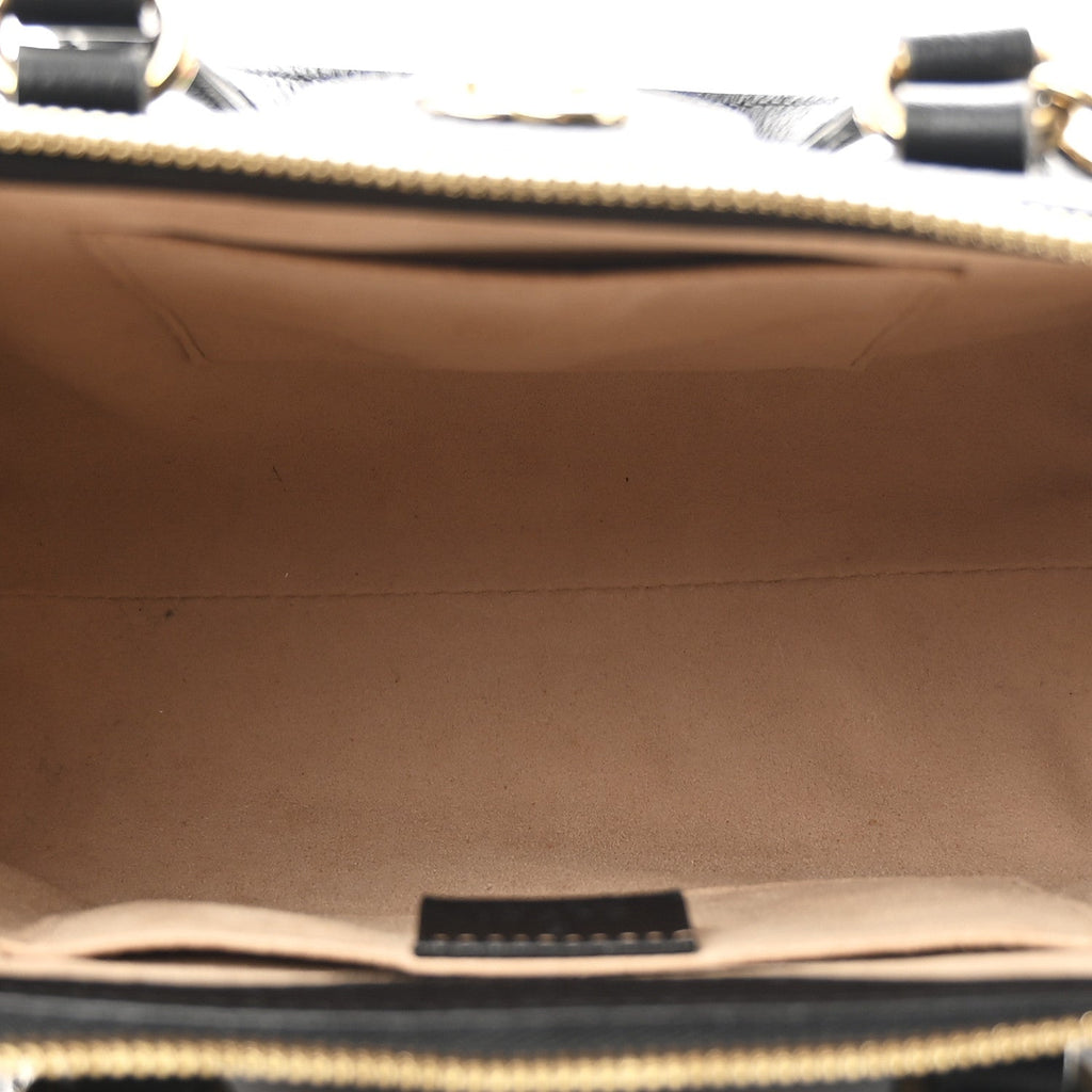 Textured Calfskin Web Small Ophidia Tote Bag Black