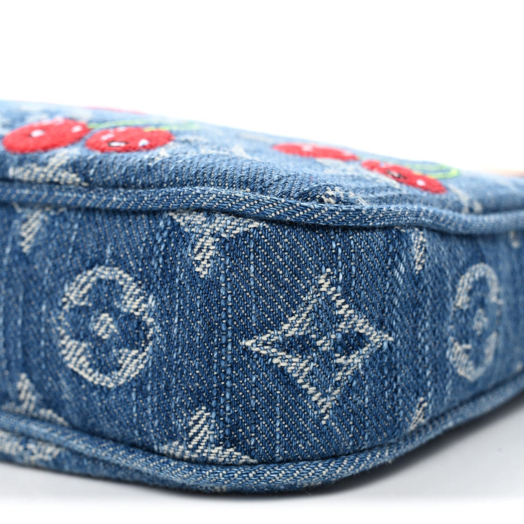 LV X TM Monogram Denim Cerises Pochette Accessories Blue
