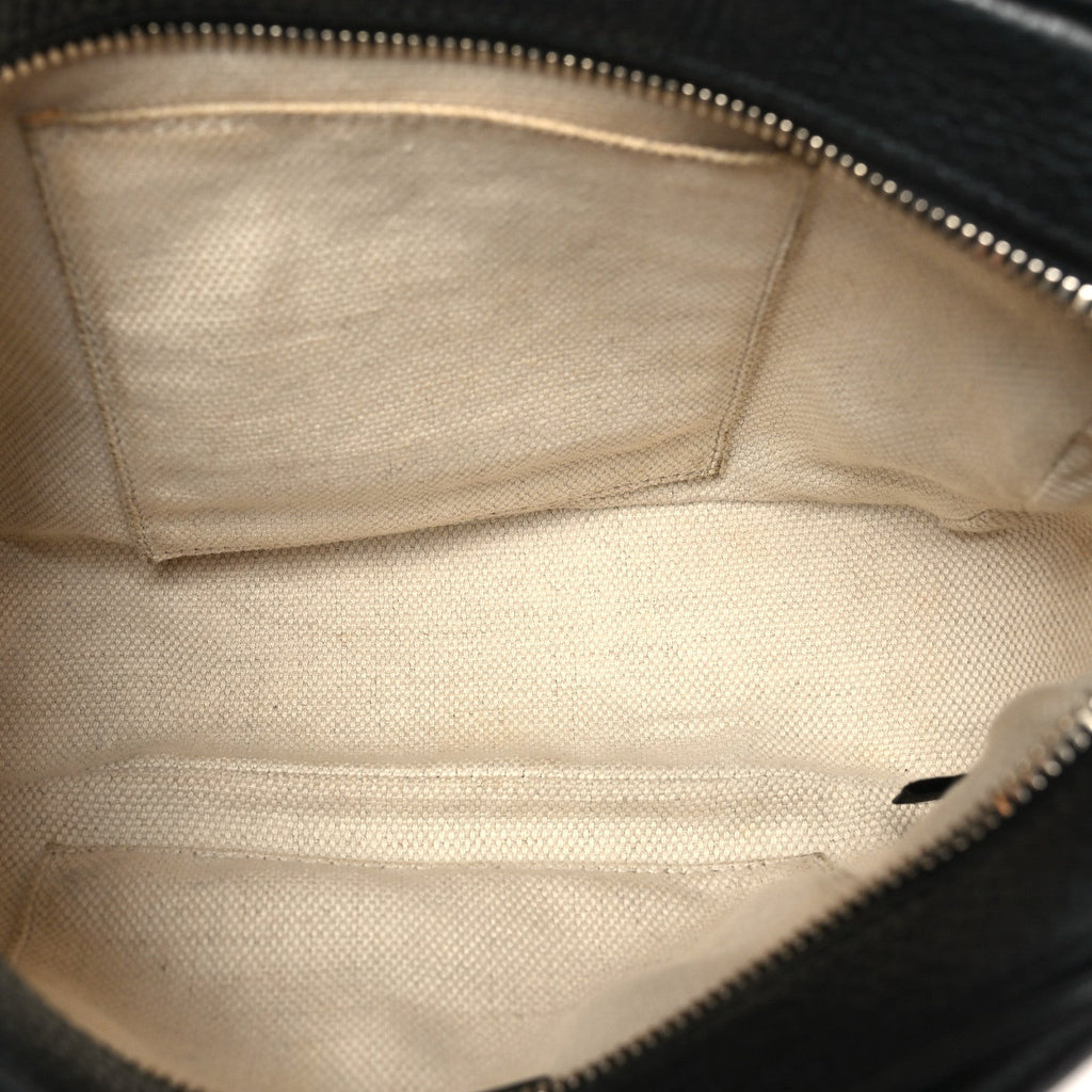 Pebbled Calfskin Small Soho Disco Bag Black