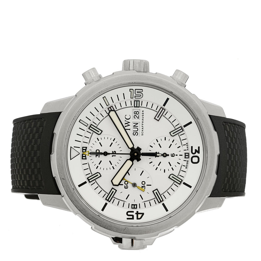 Stainless Steel Rubber 44mm Aquatimer Chronograph Automatic Watch White IW376801