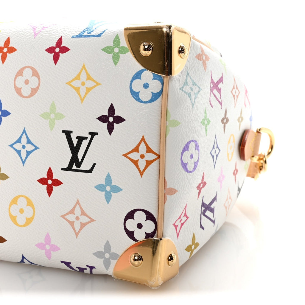 LV X TM Monogram Multicolor Speedy Bandouliere 25 White