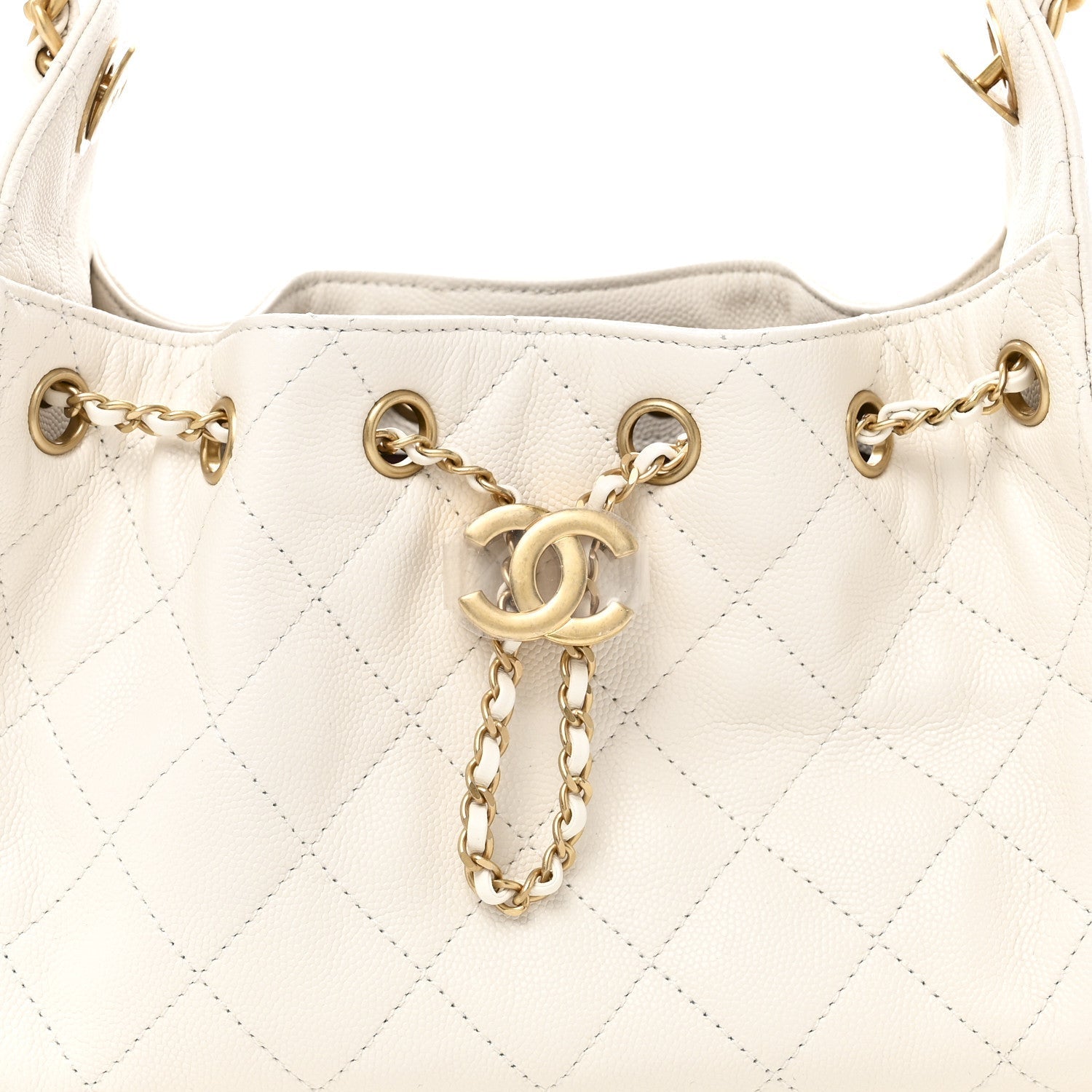 Caviar Quilted Mini Chanel 25 Handbag White