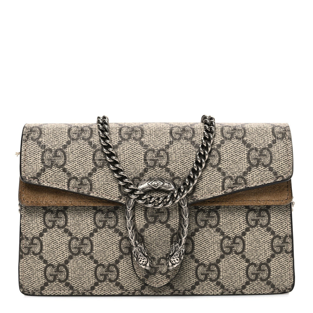 GG Supreme Monogram Super Mini Dionysus Shoulder Bag Taupe