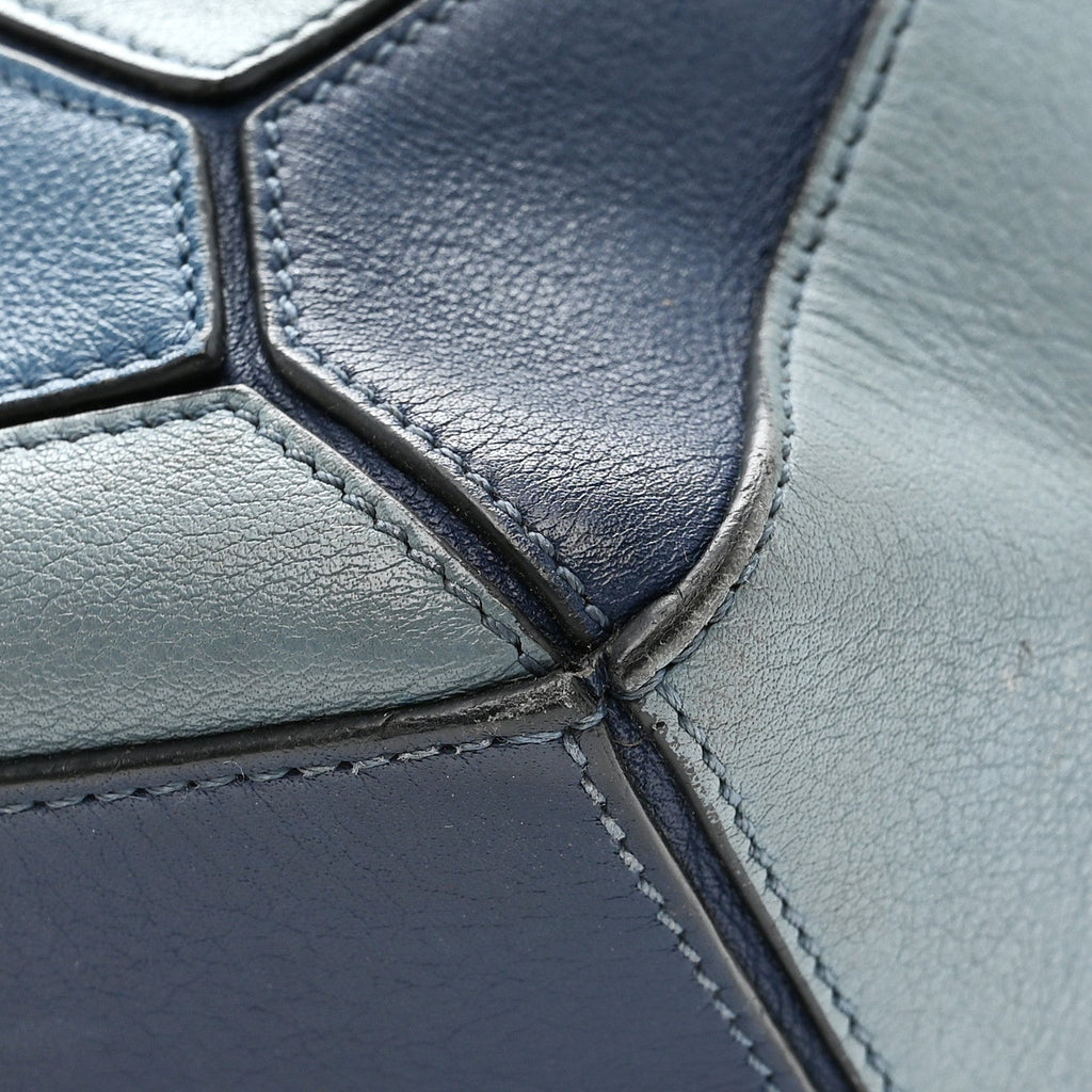 Calfskin Medium Puzzle Bag Marine Stone Steel Blue