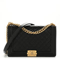 Lambskin Quilted New Medium Boy Flap Black