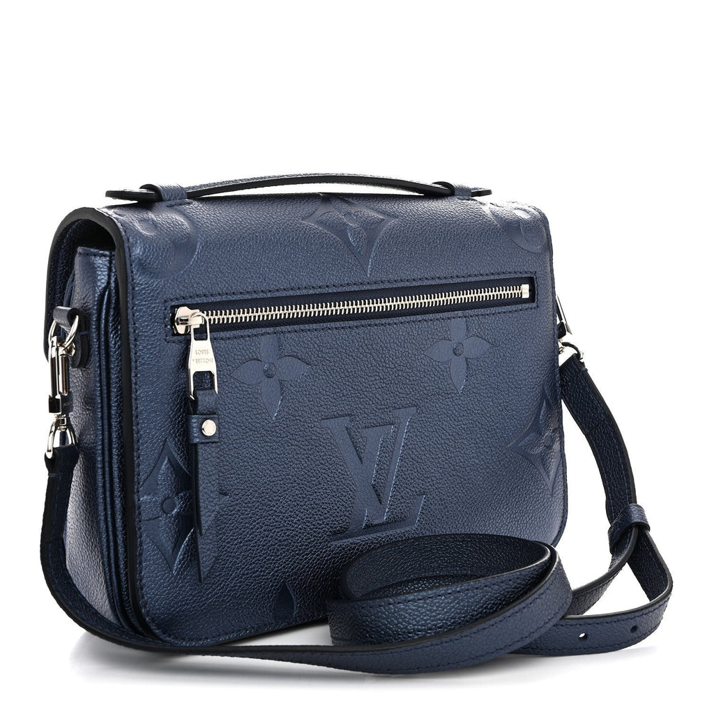 Metallic Empreinte Monogram Giant Pochette Metis Navy Nacre