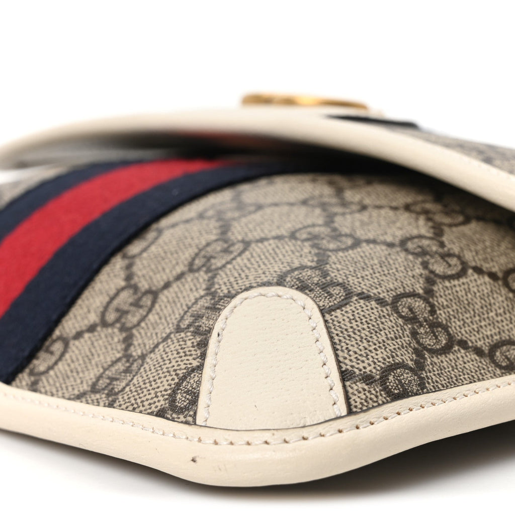 GG Supreme Monogram Web Small Ophidia Belt Bag 90 36 Beige Ebony White