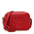 Pebbled Calfskin Small Soho Disco Bag Vibrant Red