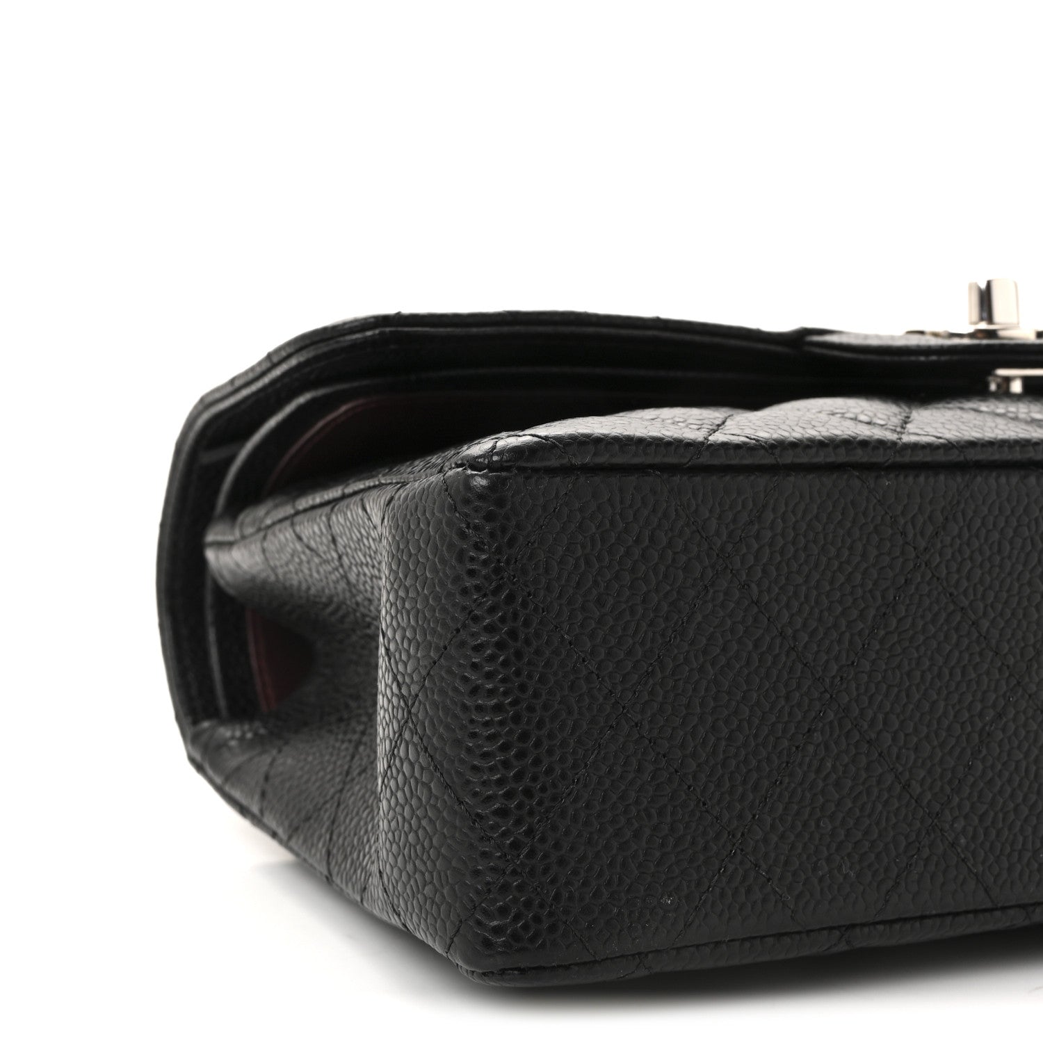Caviar Quilted Small Double Flap Black