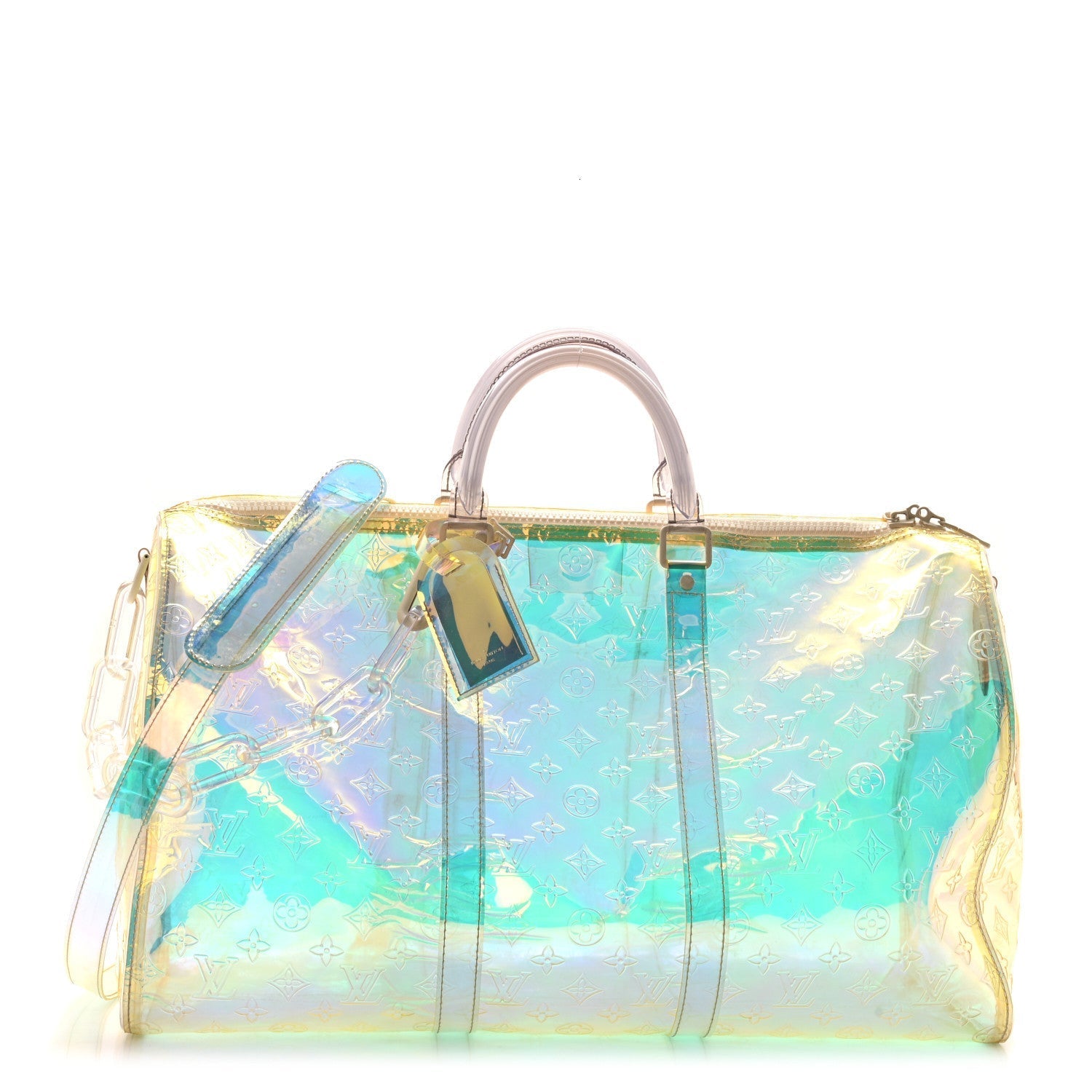 PVC Monogram Keepall Bandouliere 50 Iridescent Prism