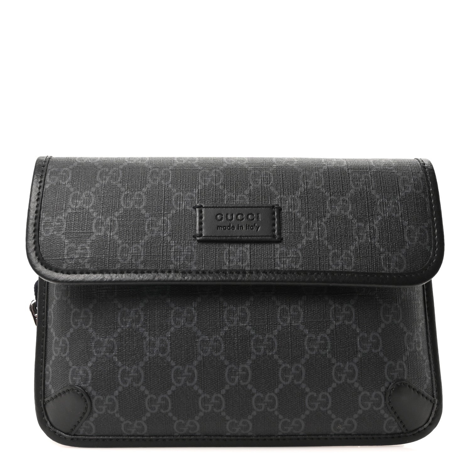 GG Supreme Monogram Web Slim Belt Bag Black Grey