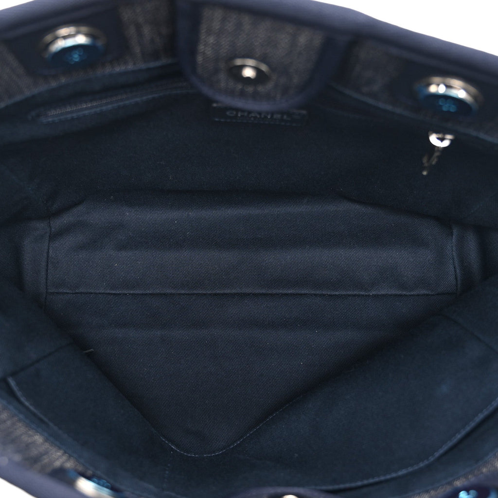 Denim Small Deauville Tote Blue Orange
