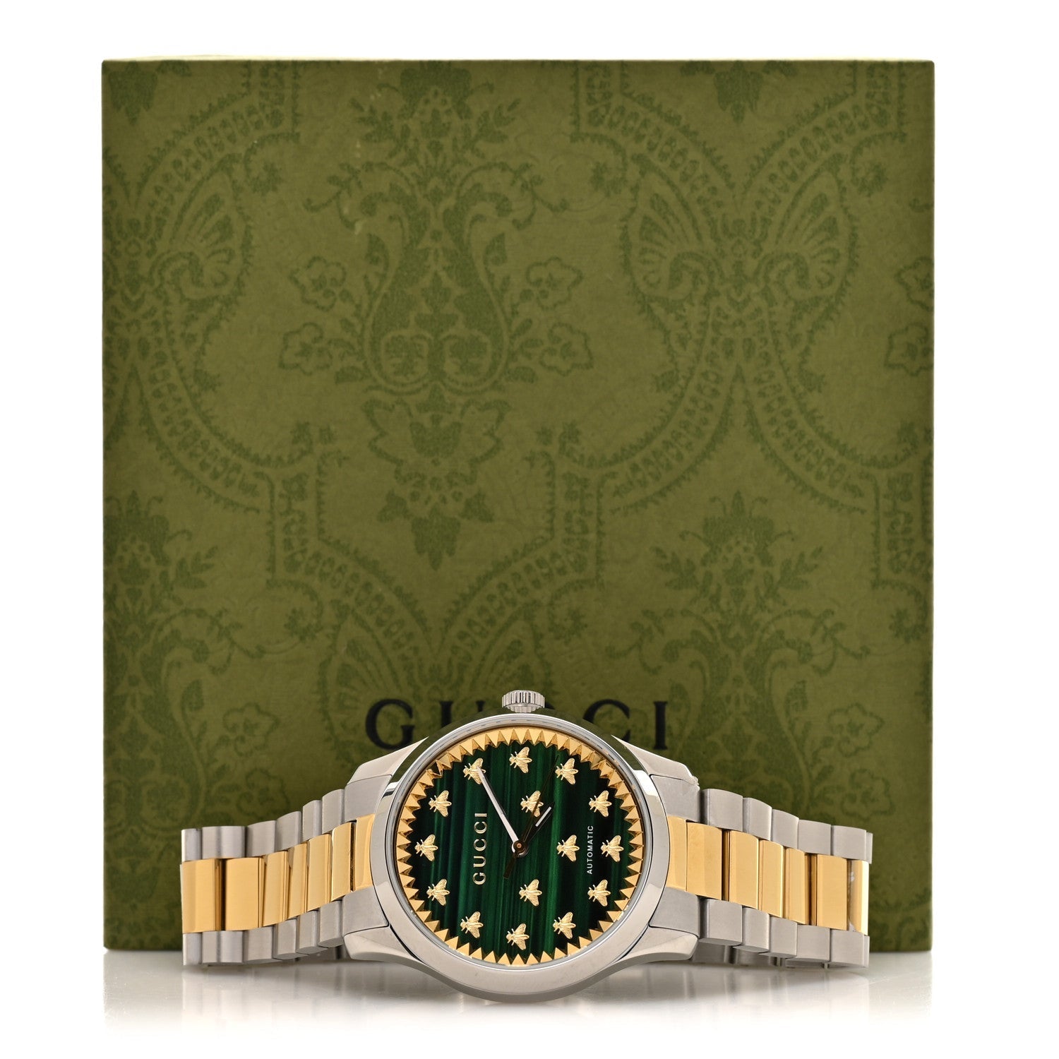 Stainless Steel Malachite 38mm G-Timeless Two Tone Bee Automatic Watch