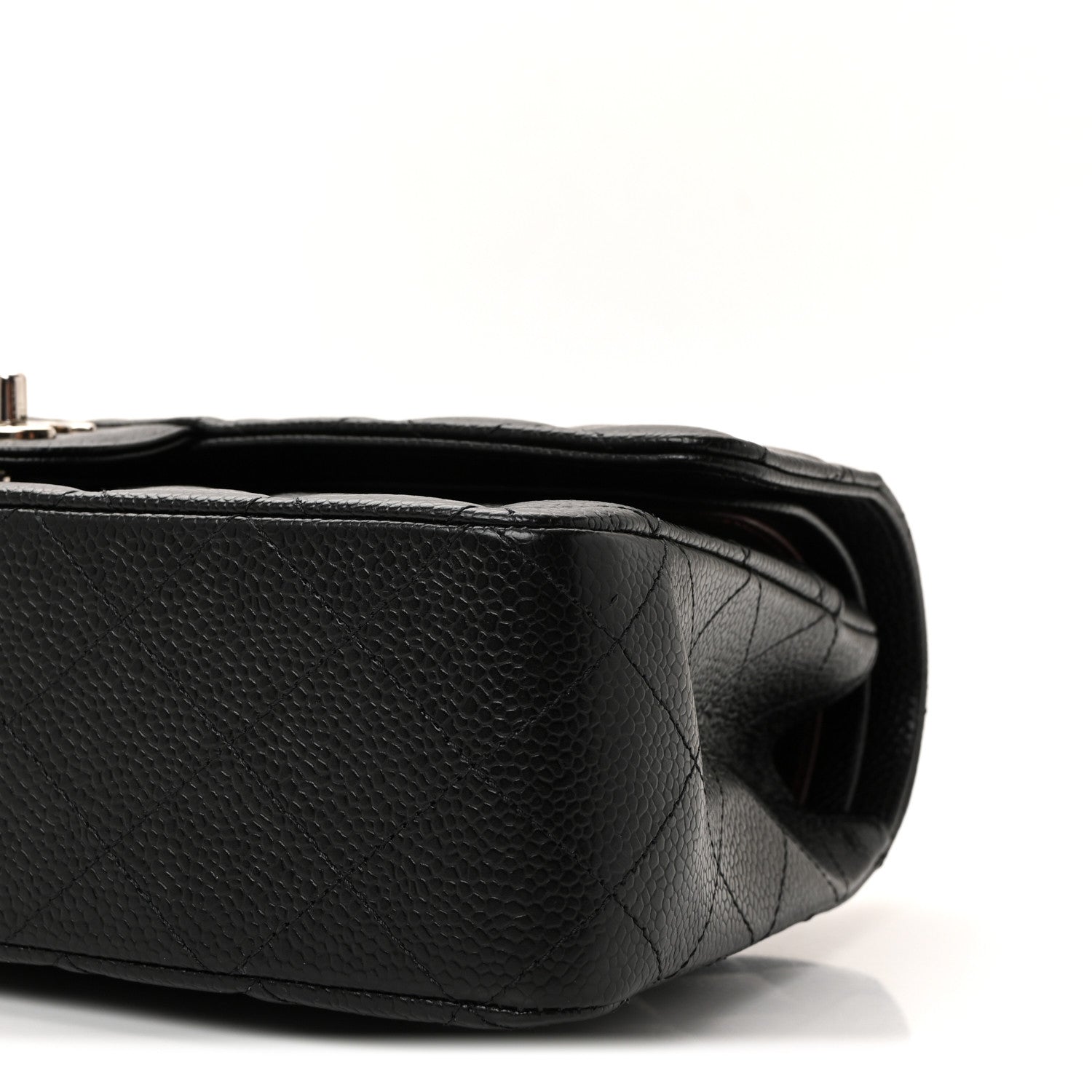 Caviar Quilted Medium Double Flap Black