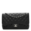 Caviar Quilted Jumbo Double Flap Black