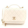 Caviar Quilted Medium Business Affinity Flap White