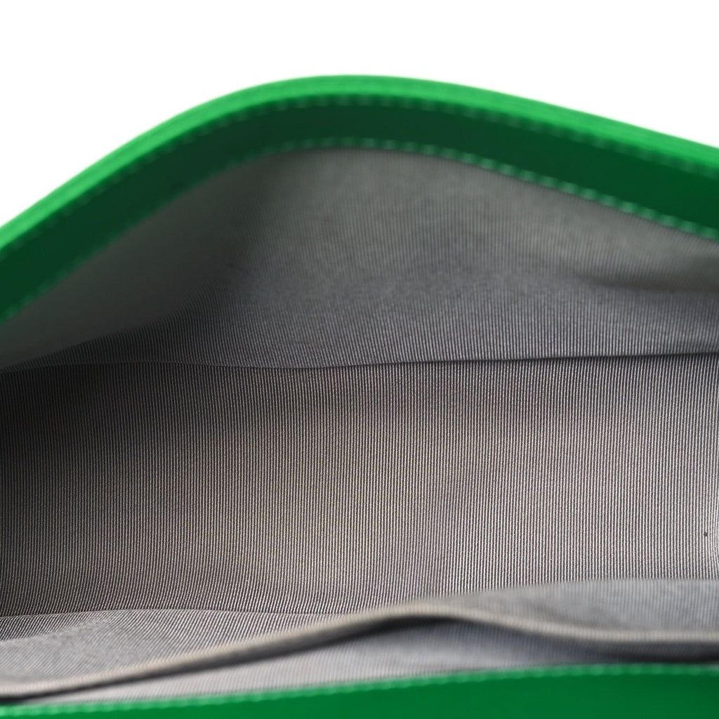 Metallic Calfskin Quilted Medium Boy Flap Green