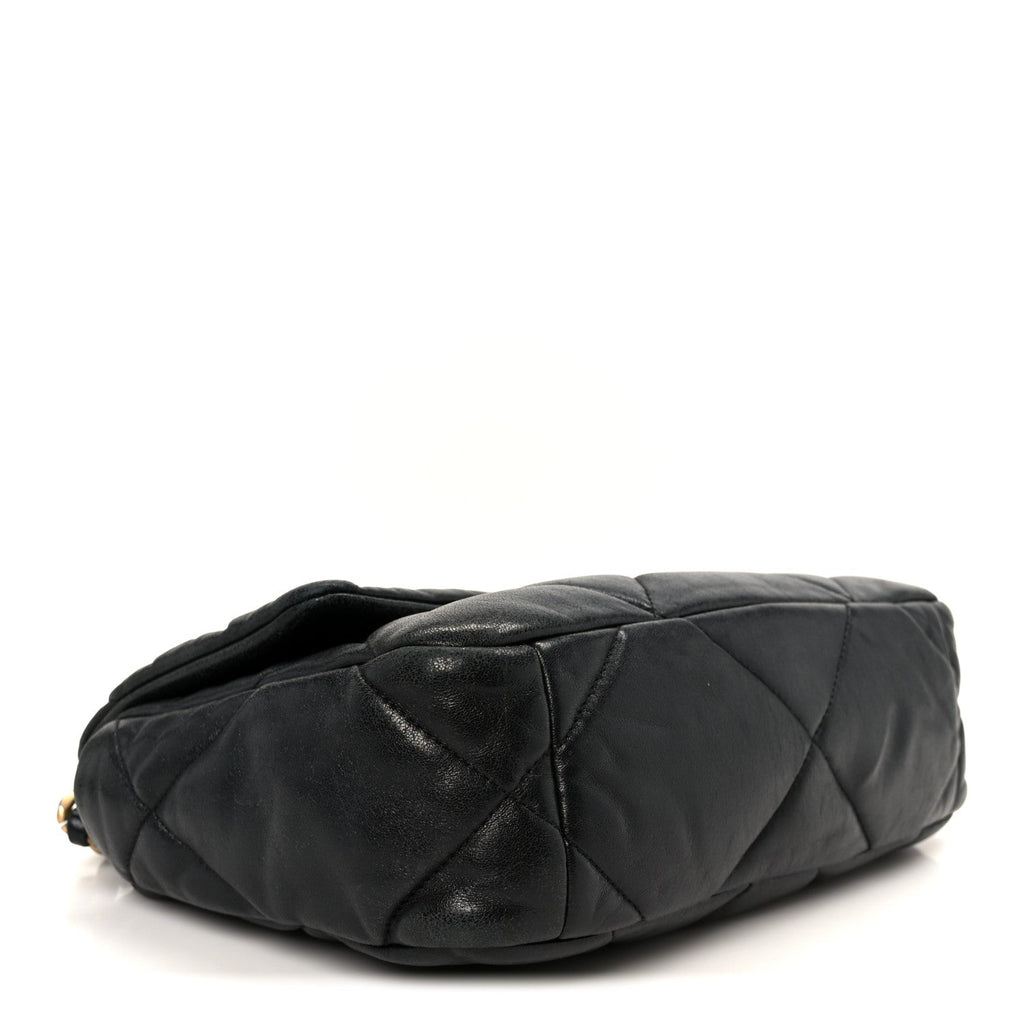 Lambskin Quilted Medium Chanel 19 Flap Black