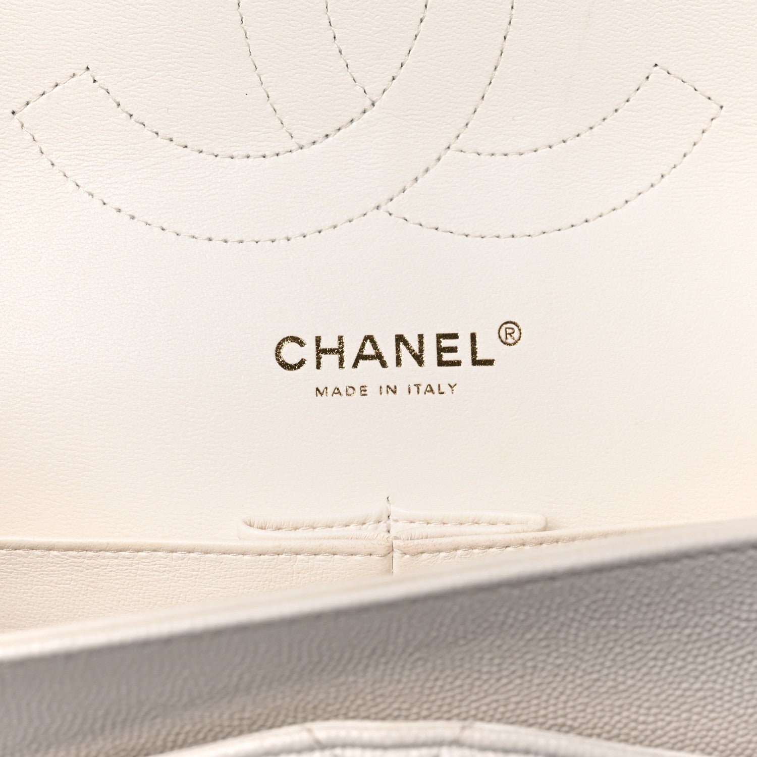 Caviar Quilted Jumbo Double Flap White