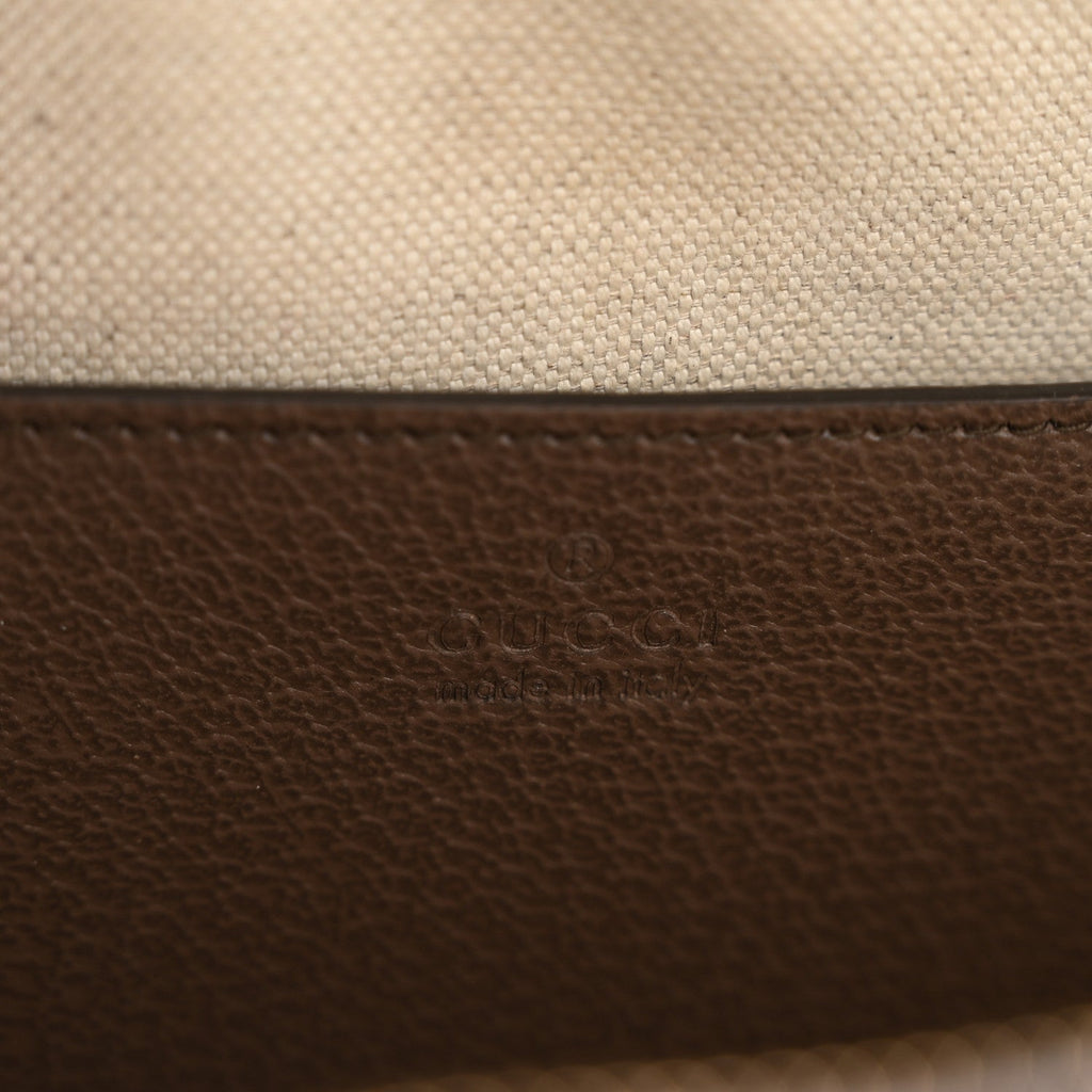GG Supreme Monogram Web Small Ophidia Top Handle Shoulder Bag Brown