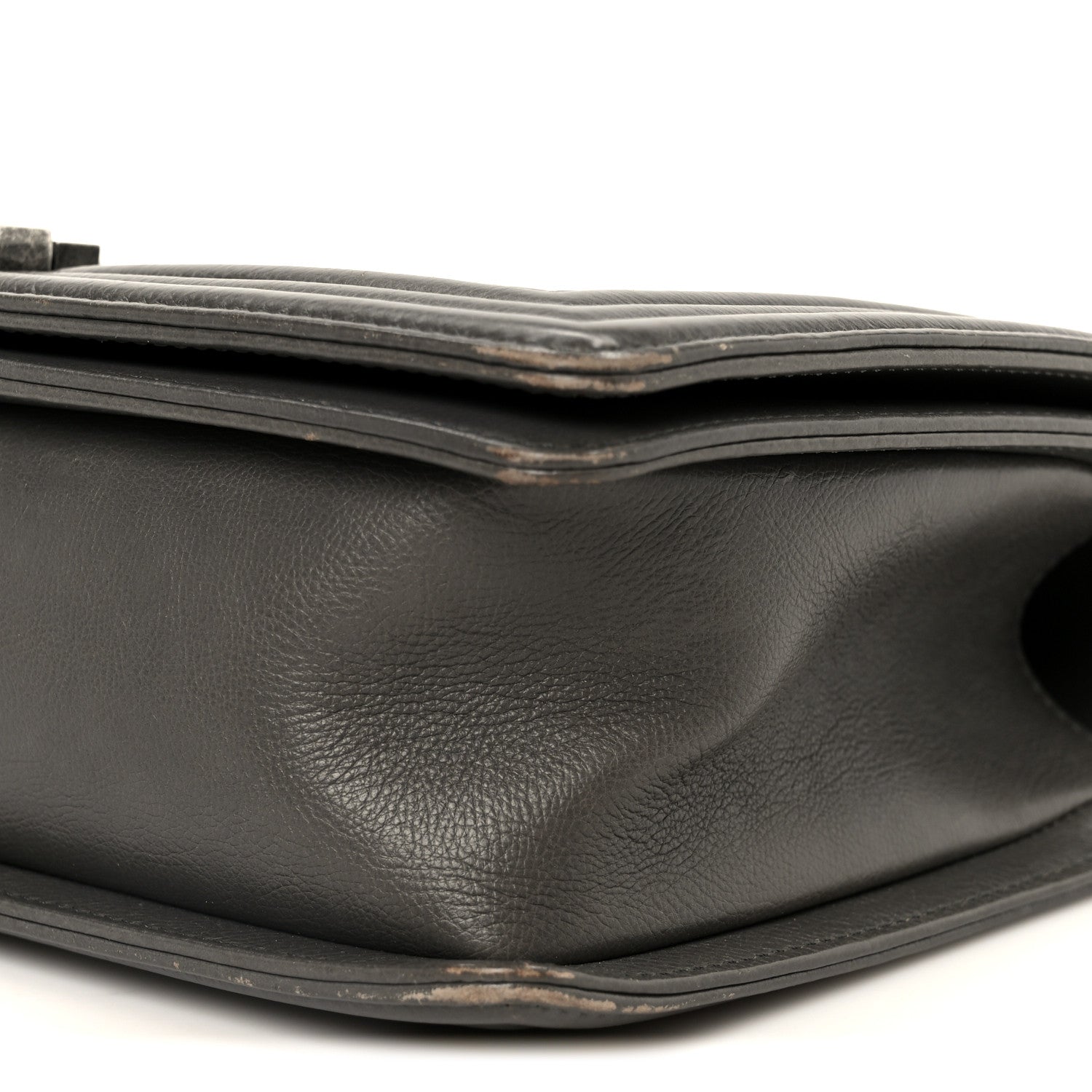 Calfskin Double Stitch New Medium Boy Flap Grey
