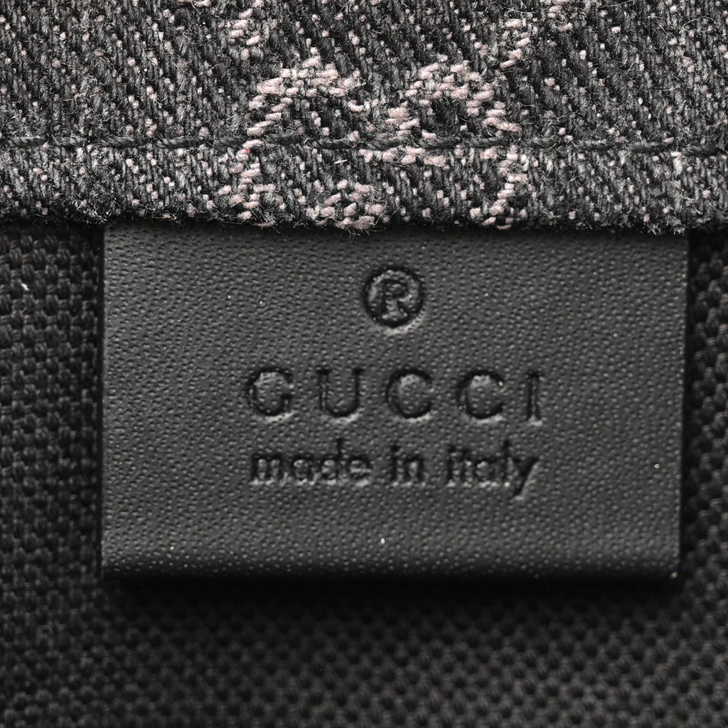 Denim GG Monogram Dollar Calfskin Mini Ophidia Tote Black Grey