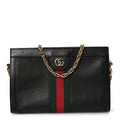 Calfskin GG Web Small Ophidia Chain Shoulder Bag Black
