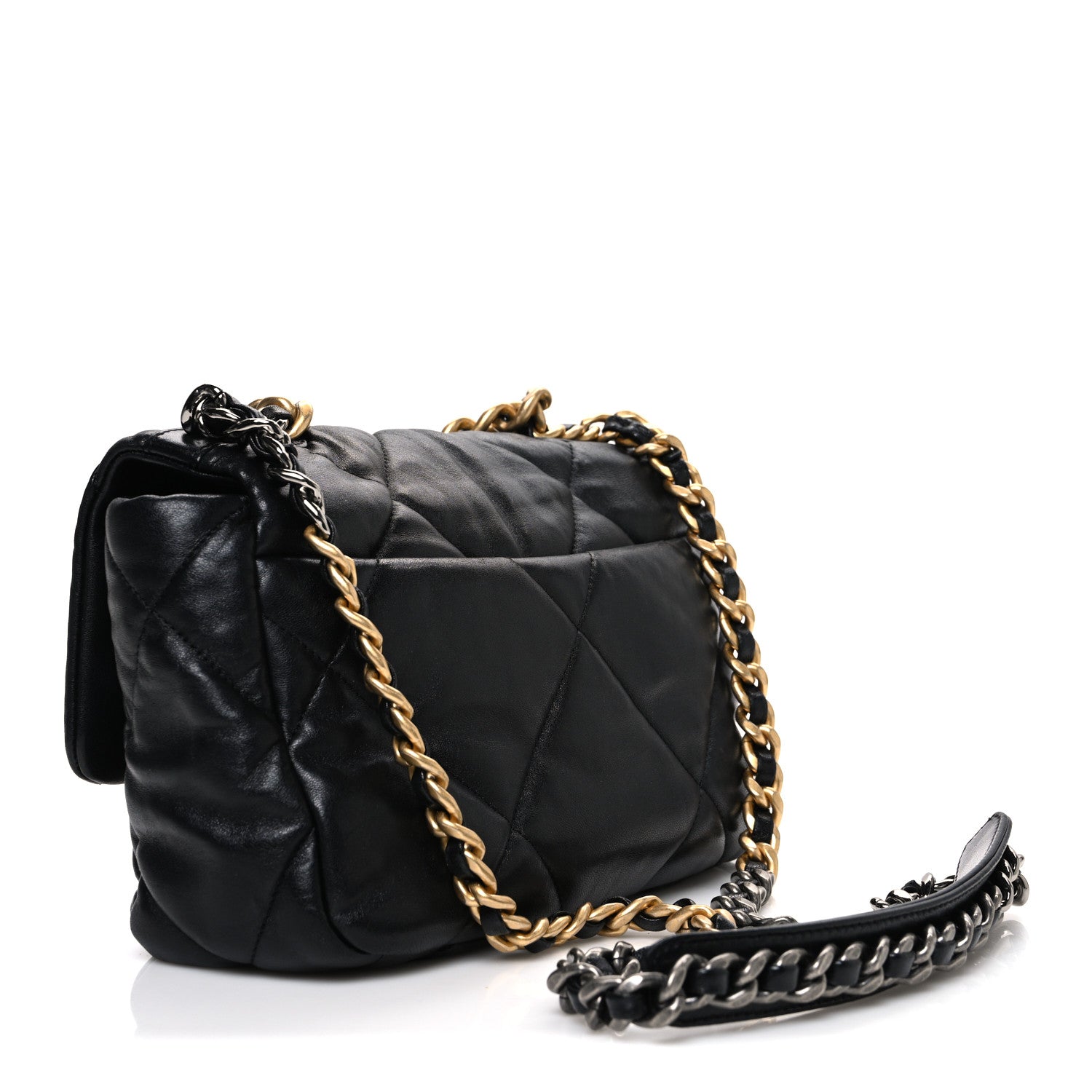 Lambskin Quilted Medium Chanel 19 Flap Black