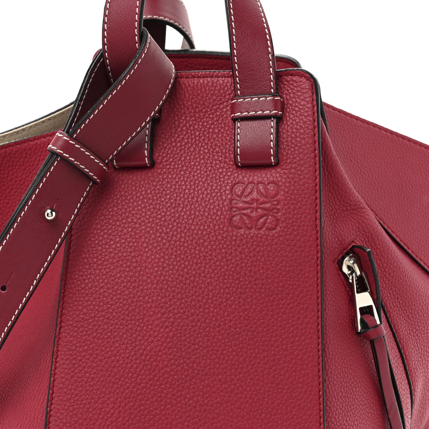 Grained Calfskin Small Hammock Shoulder Bag Raspberry