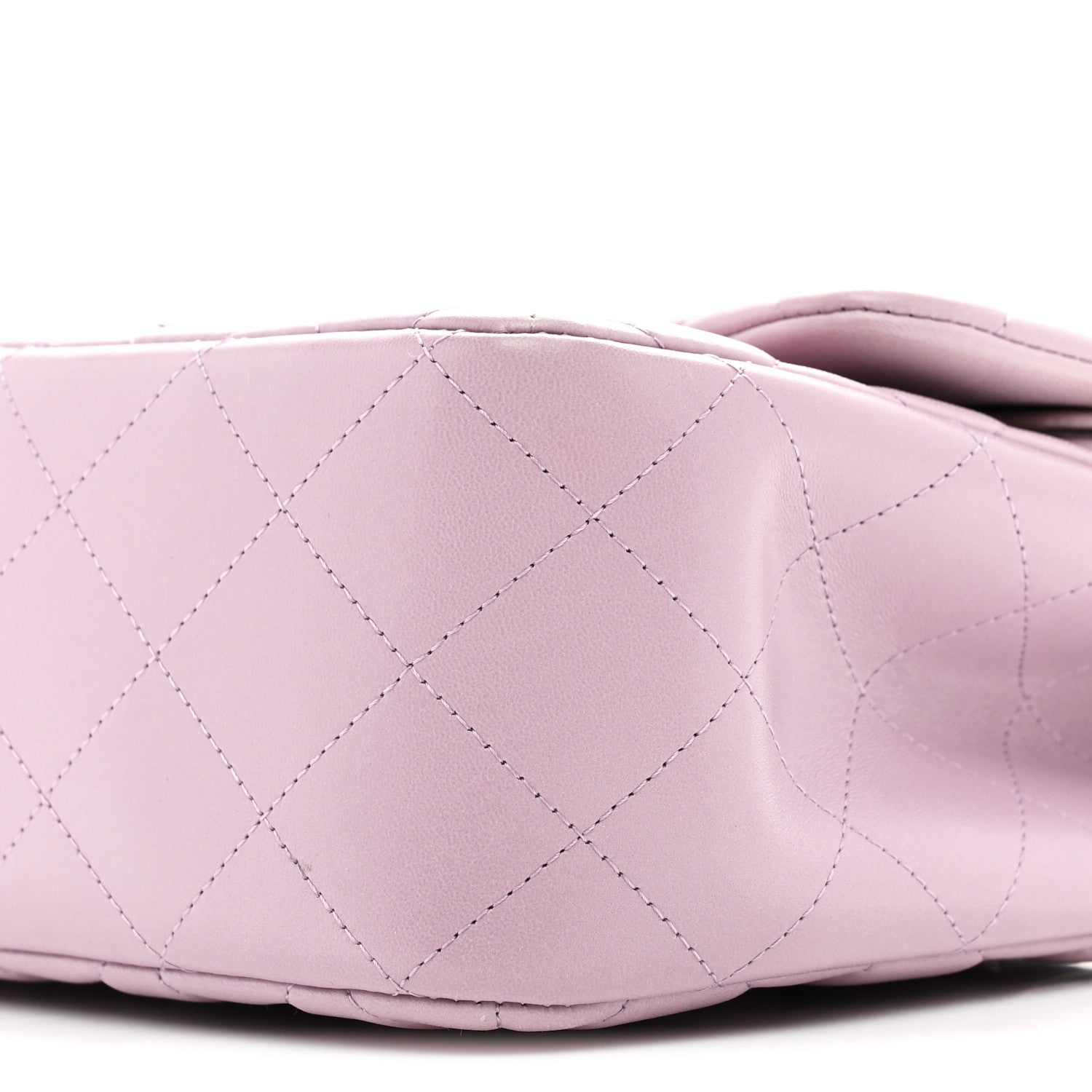 Lambskin Quilted Jumbo Double Flap Light Purple