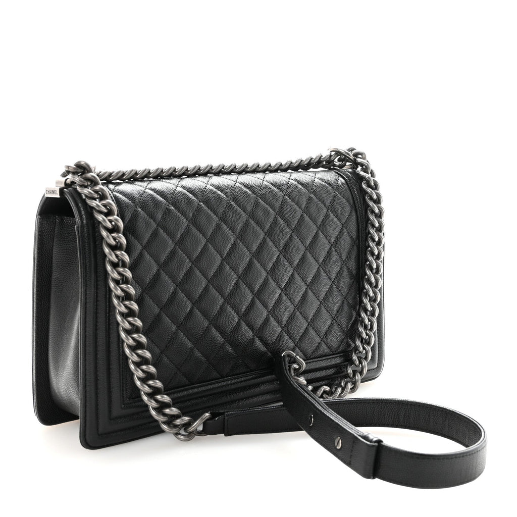 Caviar Quilted New Medium Boy Flap Black