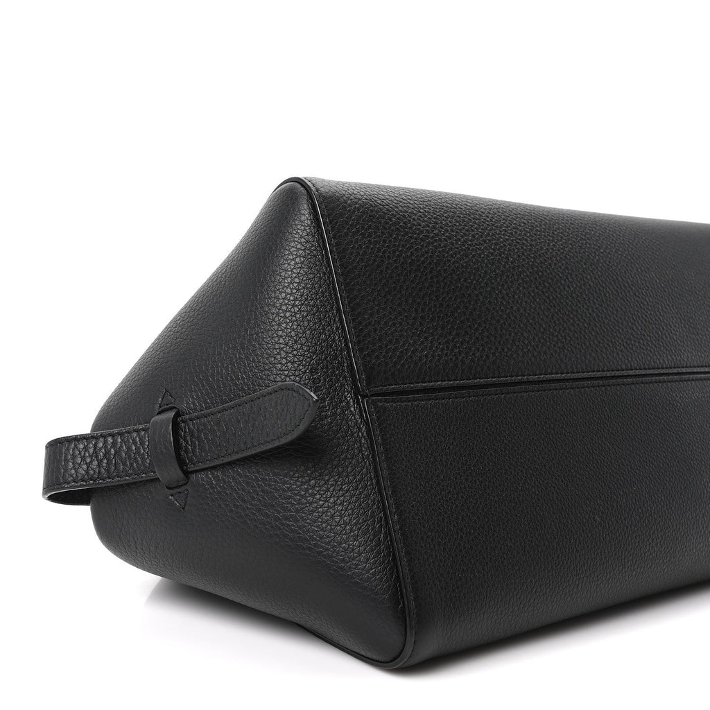 Grained Calfskin East West Bowling Bag Black