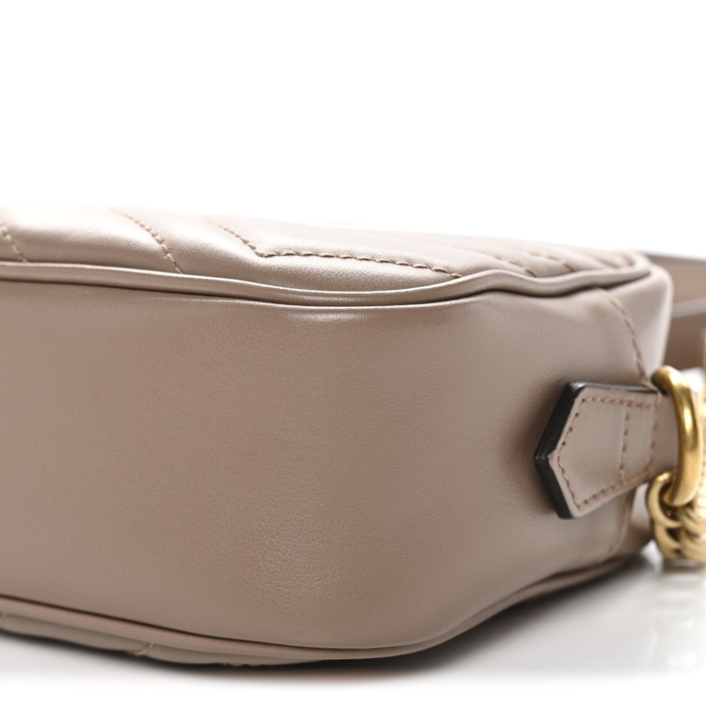 Calfskin Matelasse Mini GG Marmont Chain Shoulder Bag Porcelain Rose